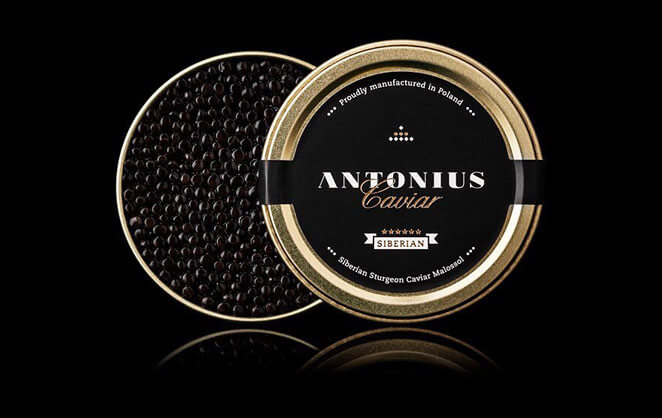 Une boite de caviar de la marque Antonius Caviar