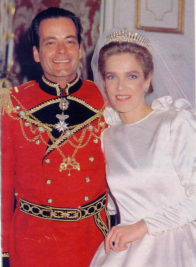 Le prince et la princesse Mariano de Windisch-Graetz le jour de leur mariage