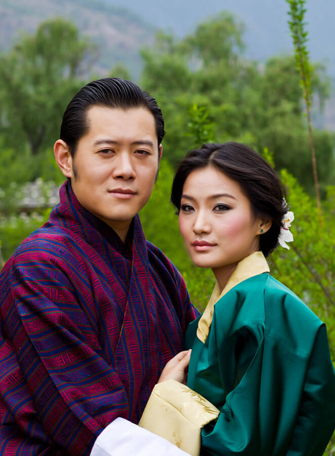 Le couple royal du Bouthan : le roi dragon Khesar Namgyel Wangchuck et son épouse, la reine Jetsun Pema 