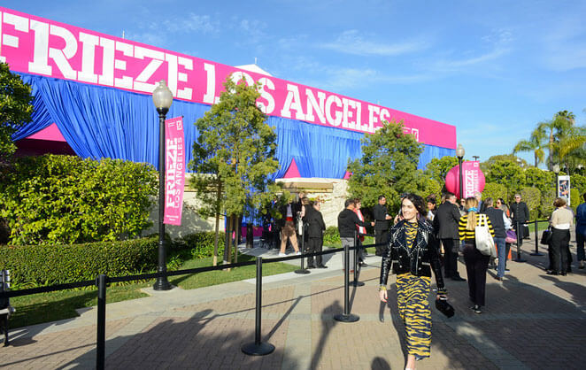 L'entrée de la foire d'art contemporain Frieze à Los Angeles