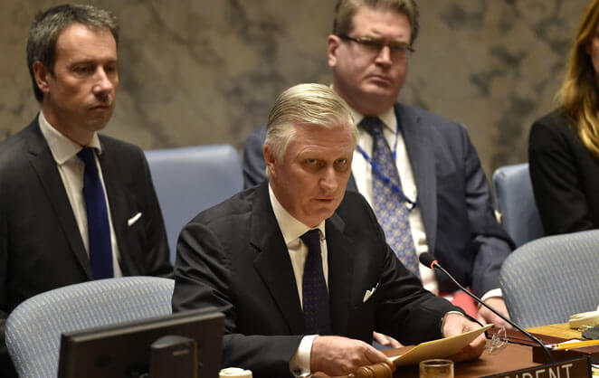 Le roi Philippe de Belgique lors de son discours à l'ONU à New York