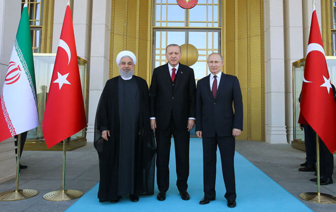 Le président russe Vladimir Poutine et le président turque Recep Tayyip Erdoğan 