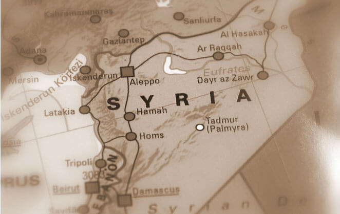Une carte de la Syrie