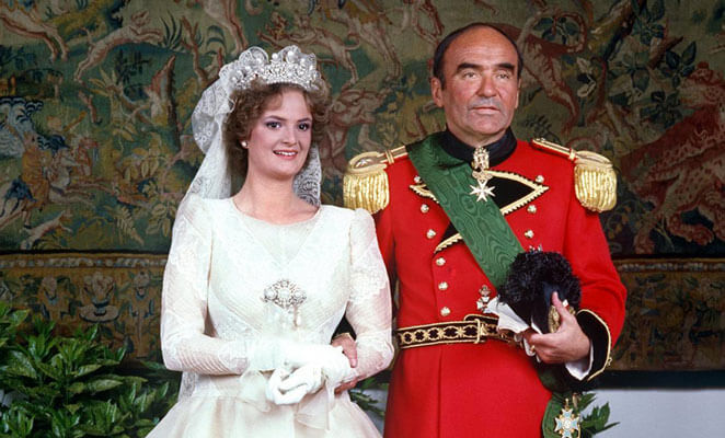 Le prince et la princesse Joachim von Thurn und Taxis le jour de leur mariage