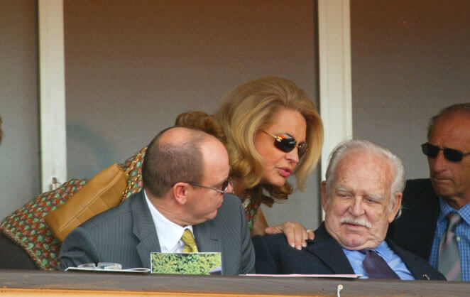 La princesse Ira de Furstenberg avec les princes Albert et Rainier de Monaco