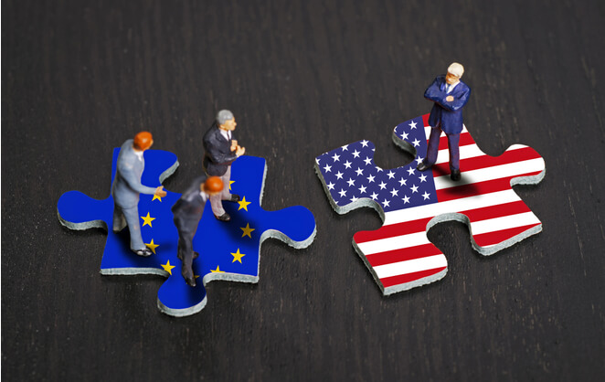 Une représentation des relatons entre l'Europe et les États-Unis d'Amérique