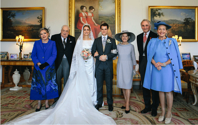 La duchesse Elisabeth, Marie-Caroline et Philippe de Wurtemberg au mariage du prince Georg-Friedrich de Prusse