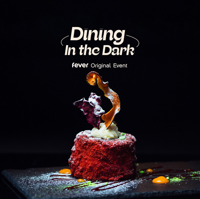 L'affiche d'un plat servi lors de l'expérience culinaire Dining In The Dark