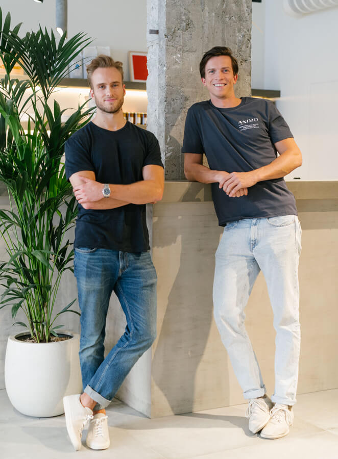 Les fondateurs du studio de fitness Animo : Antoine Derom et Alexandre de Vaucleroy 
