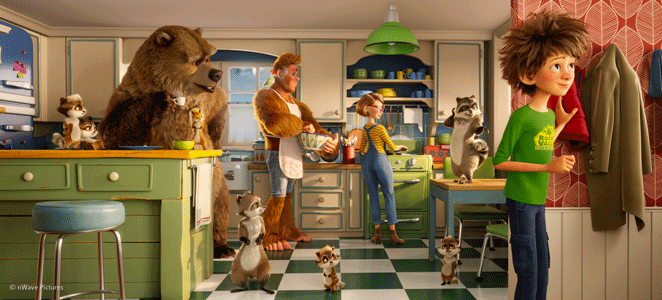 Une scène de cuisine du film d'animation belge Big Foot Family de Ben Stassen