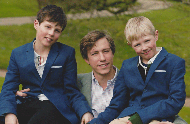 Le prince Louis de Luxembourg et ses deux fils : les princes Gabriel et Noah de Nassau 