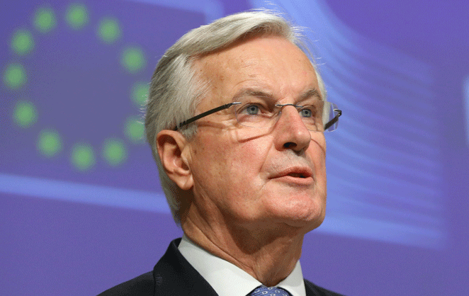 Michel Barnier à la tribune de l'Union Européenne