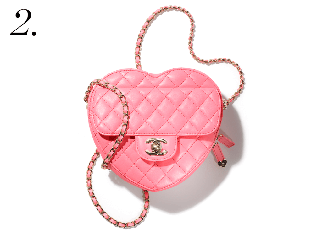 Chanel, sac Cœur en cuir matelassé rose