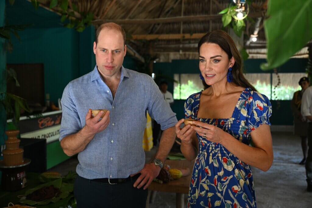 Le duc et la duchesse de Cambridge visite une fabrique de cacao au Belize