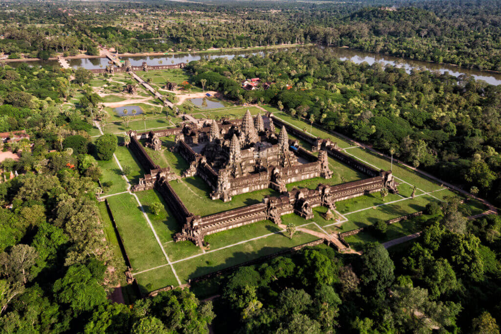 Vue aérienne du temple d'Angkor Vat, Siem Reap, Cambodge. © DR