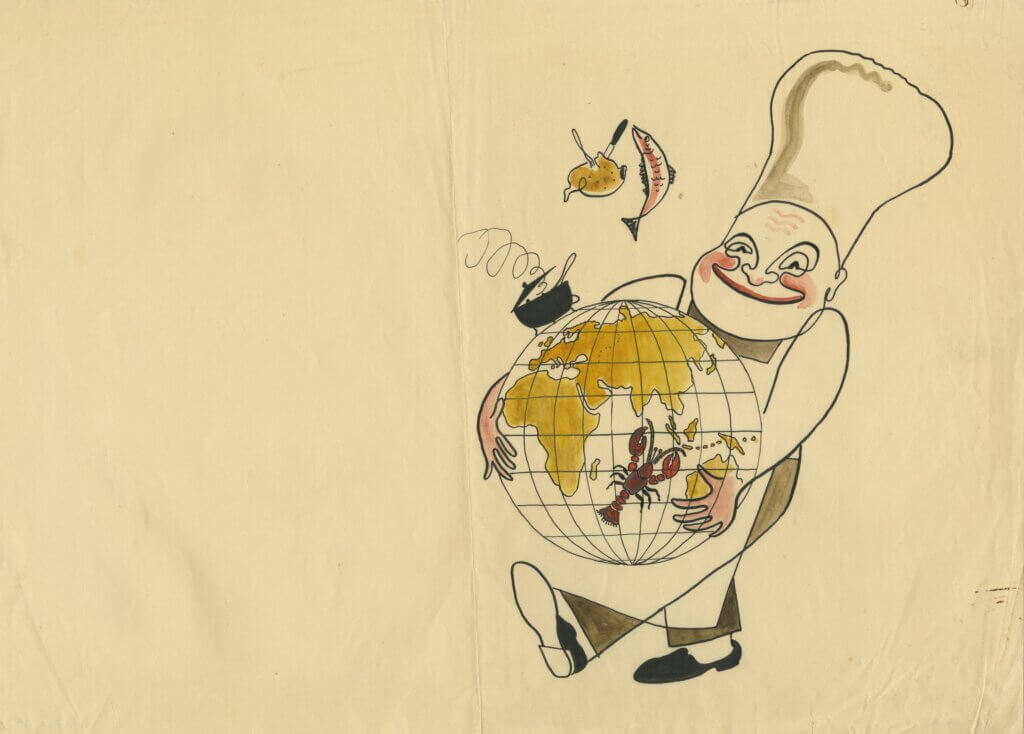 Anna-Eva Bergman - Opskrifter jorden rundt [3], [1938], encre de Chine et aquarelle sur papier, 28.4 X 39.4 cm © DR