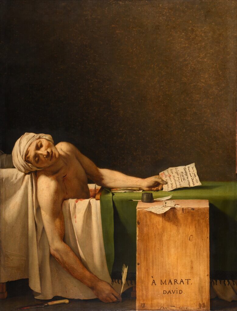 La Mort de Marat (ou Marat assassiné) de Jacques-Louis David, 1793. © DR